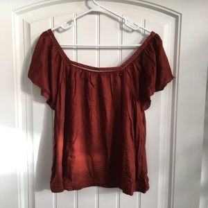 Burnt orange short sleeve top